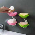 Wall Mounted Double Layer Lotus Flower Shaped Soap Holder (random color) - pack of 1