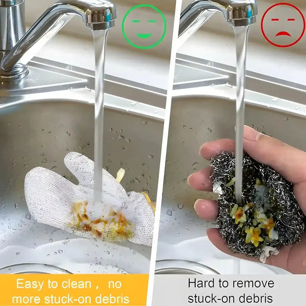 (1pcs) Wire Dishwashing Gloves | Dishwashing Rags For Wet And Dry Non-scratch Wire Dish Cloths For Washing Dishes, Kitchen