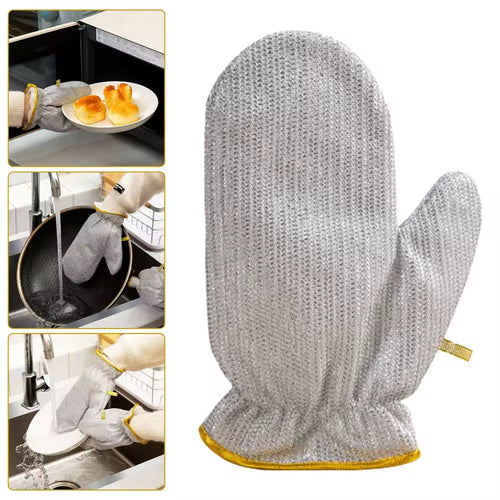 (1pcs) Wire Dishwashing Gloves | Dishwashing Rags For Wet And Dry Non-scratch Wire Dish Cloths For Washing Dishes, Kitchen