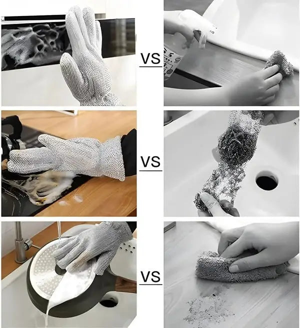 (1pcs) Wire Dishwashing Gloves | Dishwashing Rags For Wet And Dry Non-scratch Wire Dish Cloths For Washing Dishes, Kitchen