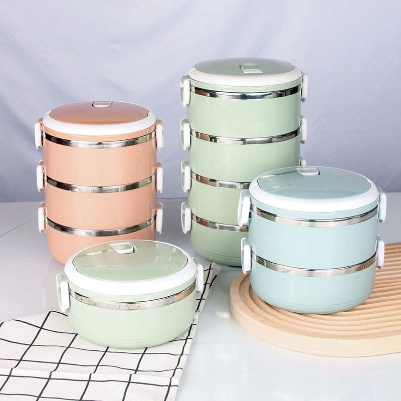Multi-Layer Heat Preservation Stainless Steel Leakproof Lunch Box Food Container(random color) - 1 layer