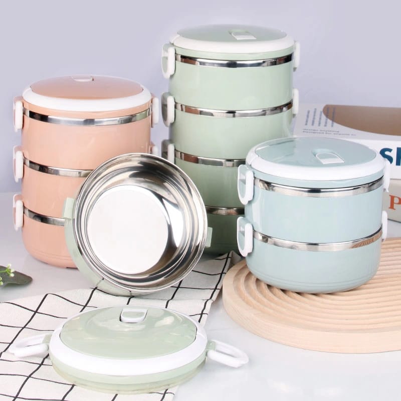 Multi-Layer Heat Preservation Stainless Steel Leakproof Lunch Box Food Container(random color) - 1 layer