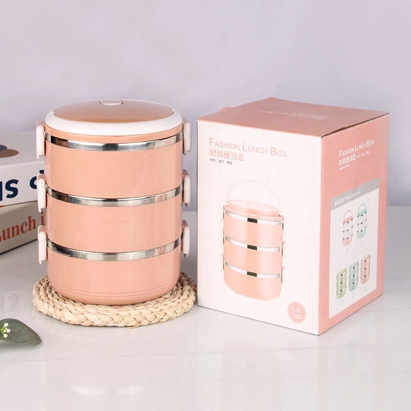 Multi-Layer Heat Preservation Stainless Steel Leakproof Lunch Box Food Container(random color) - 1 layer