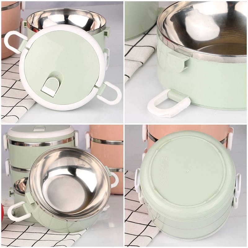 Multi-Layer Heat Preservation Stainless Steel Leakproof Lunch Box Food Container(random color) - 1 layer