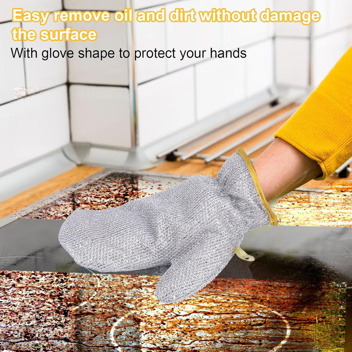 (1pcs) Wire Dishwashing Gloves | Dishwashing Rags For Wet And Dry Non-scratch Wire Dish Cloths For Washing Dishes, Kitchen