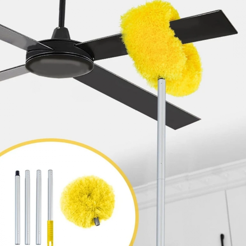 Royal's Fan Duster with Stainless Steel Handle – Extendable Microfiber Ceiling & Fan Cleaning Brush
