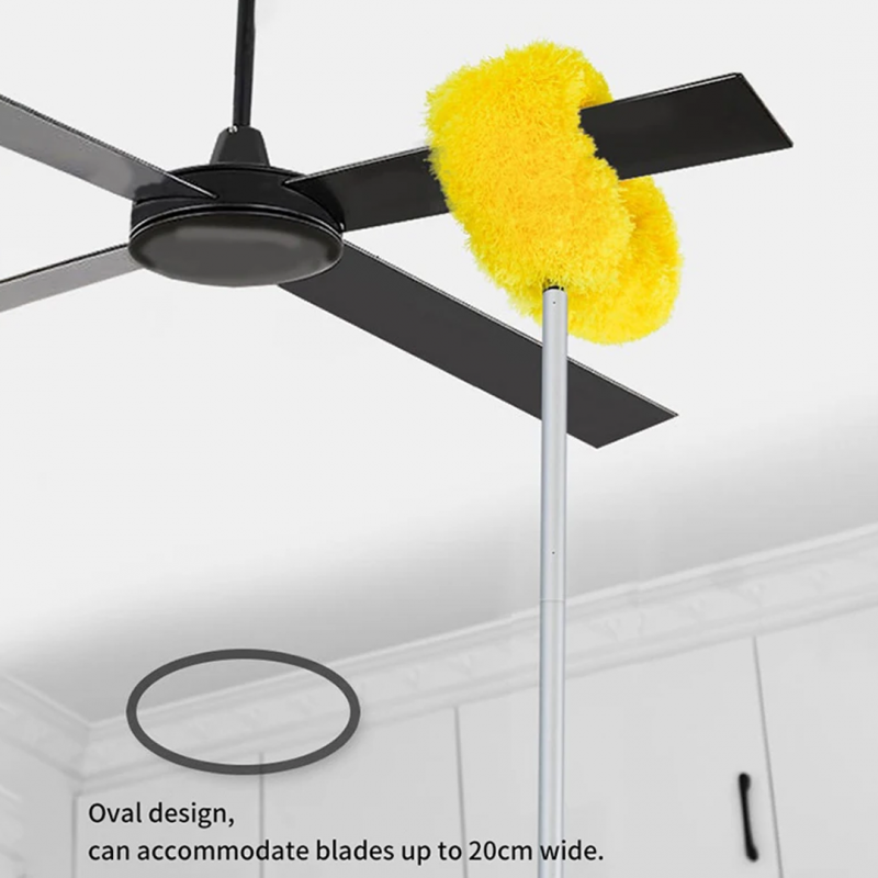Royal's Fan Duster with Stainless Steel Handle – Extendable Microfiber Ceiling & Fan Cleaning Brush