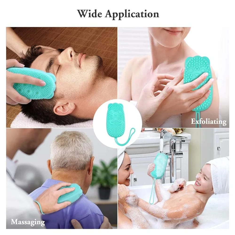Bubble Bath Brush – Double-Sided Silicone Body Brush with Quick Foaming Sponge