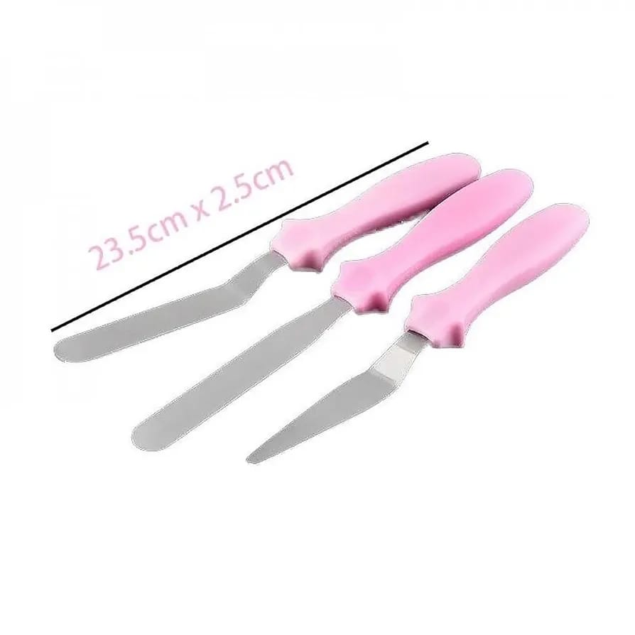 3-Piece Cake Decorating Knife Set – Stainless Steel Spatula & Cream Spreader Tools