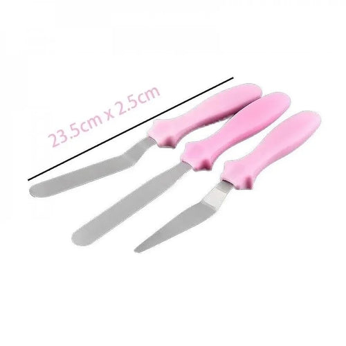3-Piece Cake Decorating Knife Set – Stainless Steel Spatula & Cream Spreader Tools
