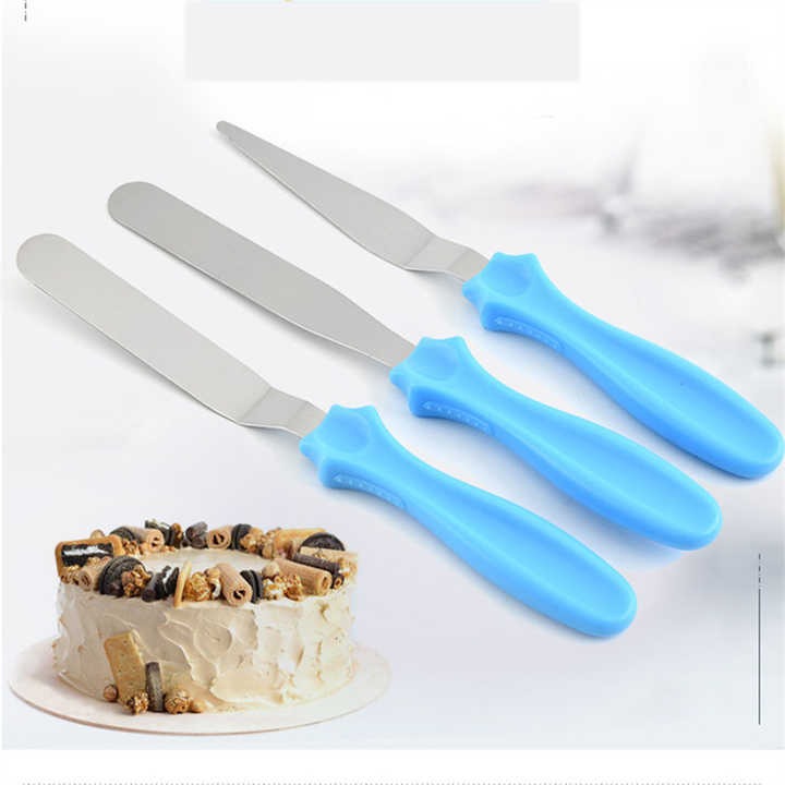 3-Piece Cake Decorating Knife Set – Stainless Steel Spatula & Cream Spreader Tools