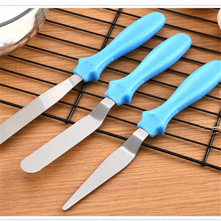 3-Piece Cake Decorating Knife Set – Stainless Steel Spatula & Cream Spreader Tools
