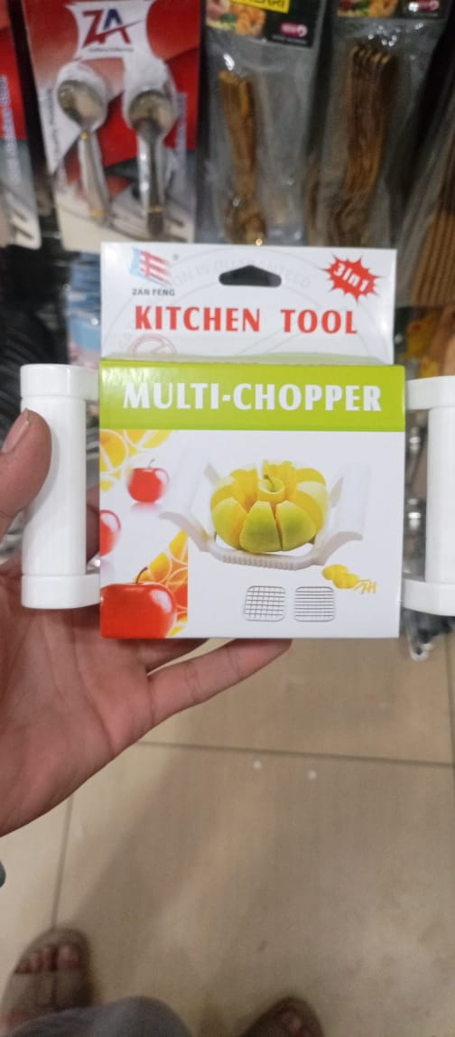 Multi-Chopper 3 in 1 Apple, Fruit & Potato Slicer – Heavy-Duty Stainless Steel Cutter for Quick, Even Slicing