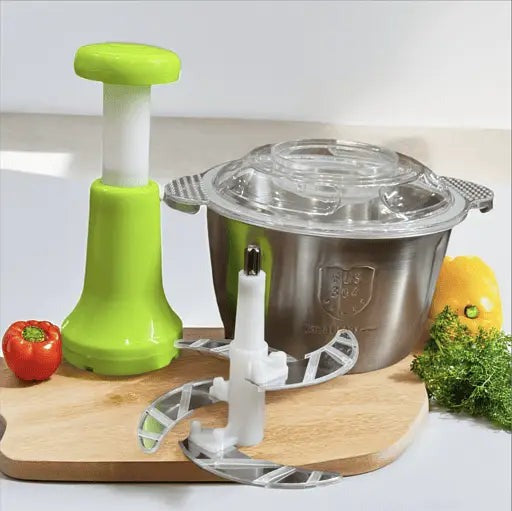 Assorted Stainless Steel Manual Food Chopper 2L – Multi Purpose