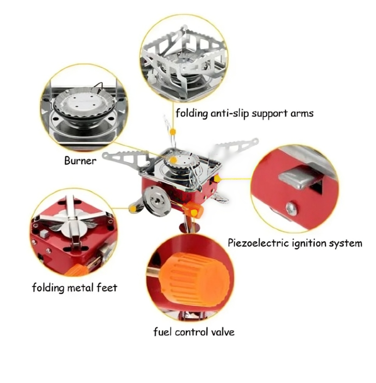 Mini Portable Square Stove for Backpacking Hiking Windproof Burner