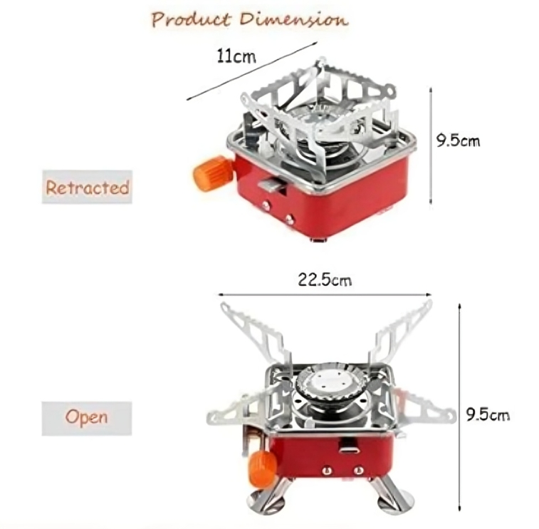 Mini Portable Square Stove for Backpacking Hiking Windproof Burner