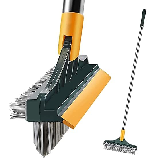 Broom Wiper 2 in 1 Dual Purpose Cleaning Tool Strong Bristles Easy Floor Sweeping Durable Design Convenient Daily Use