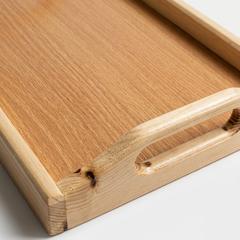 Wooden Serving Tray – Natural Wood Multipurpose Serving Tray – Premium Quality ~ Size : 10.5 × 7