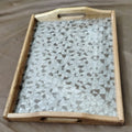 Premium Wood & Acrylic Serving Tray – Elegant Decorative Tray for Serving, Coffee Table & Home Décor (Size : 10.5 × 7)