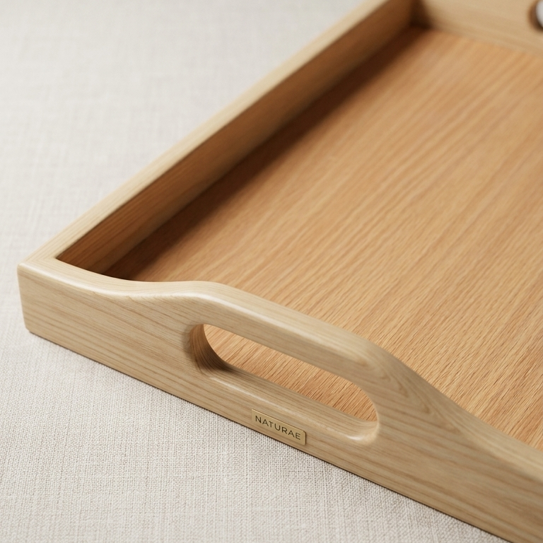 Wooden Serving Tray – Natural Wood Multipurpose Serving Tray – Premium Quality ~ Size : 10.5 × 7