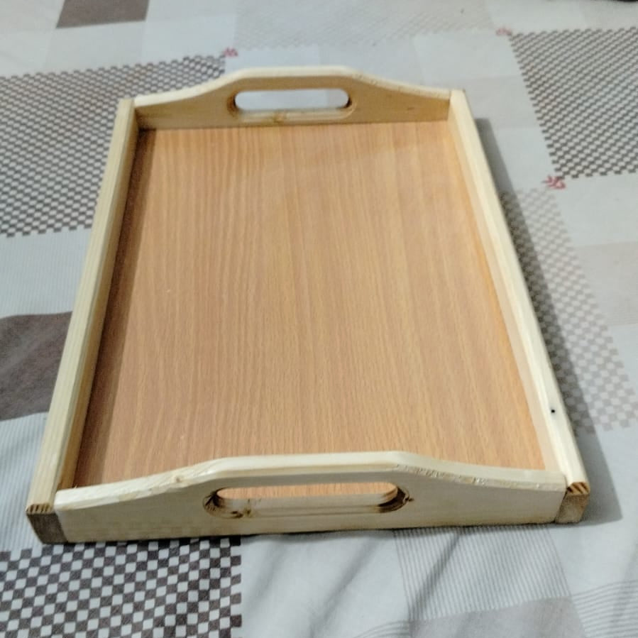 Wooden Serving Tray – Natural Wood Multipurpose Serving Tray – Premium Quality ~ Size : 10.5 × 7