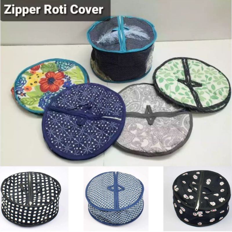 Roti Chapati Cotton Cover Bag With Round Zip Opening Keeps Rotis Fresh And Warm