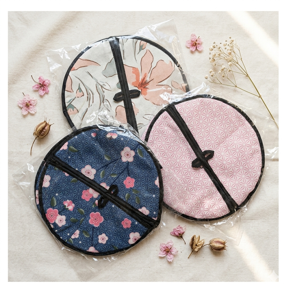 Roti Chapati Cotton Cover Bag With Round Zip Opening Keeps Rotis Fresh And Warm