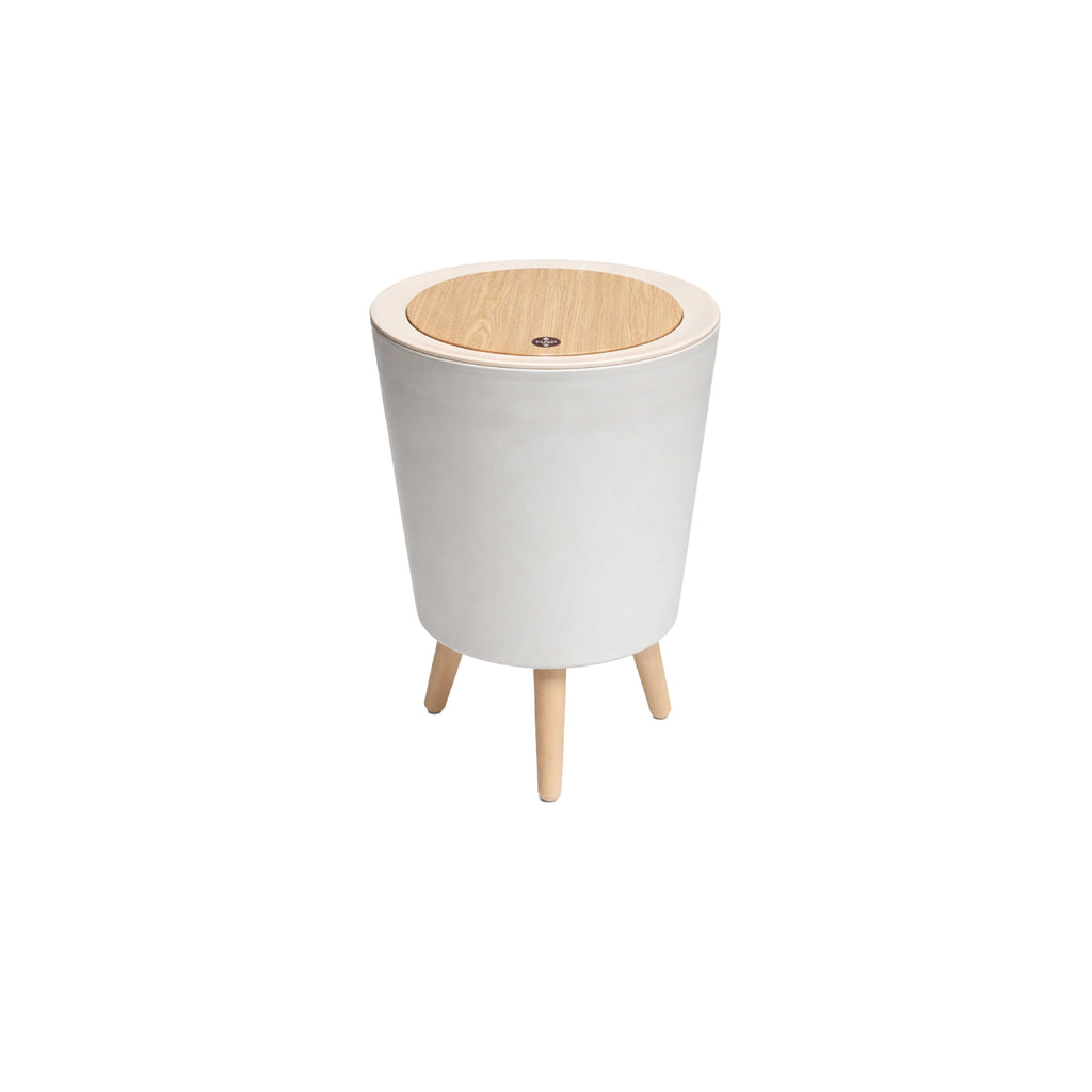 Royal's 8L Modern Nordic Trash Bin with Push Mechanism & Elevated Legs Round Shape