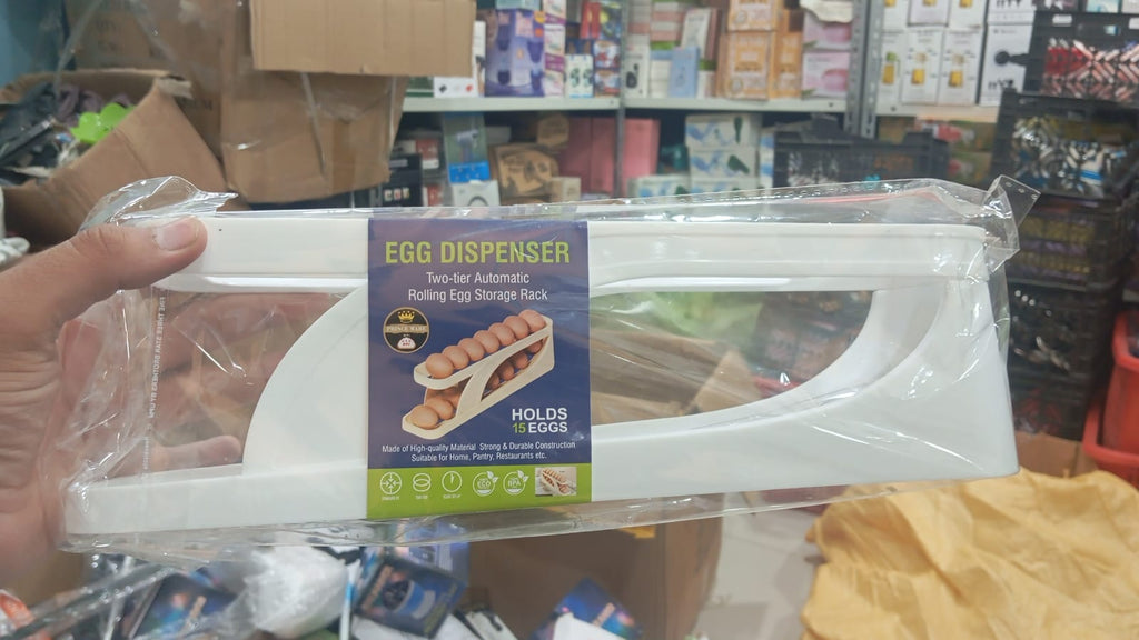 15 Egg Storage Box Rolling Design Space Saving PP Refrigerator Organizer Multi Layer Egg Holder