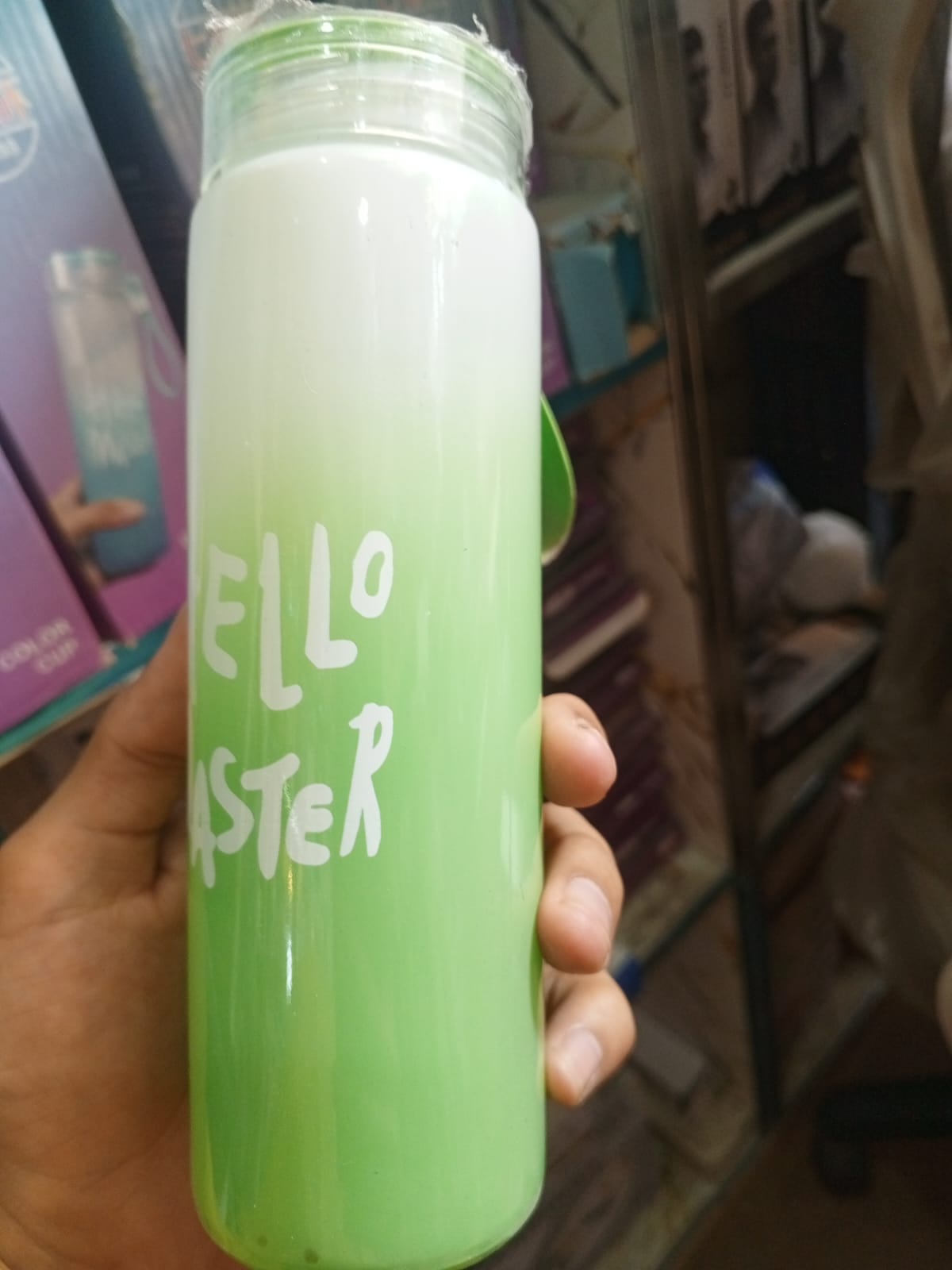 Hello Master 480ml Frosted Glass Water Bottle - Transparent Leak-Proof