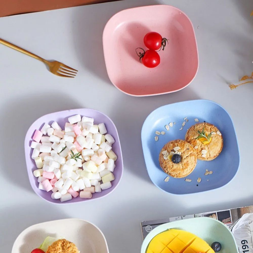 Plate Set Pack of 10 Durable Plastic Plates for Dining Serving Reusable Kitchen Plates Set