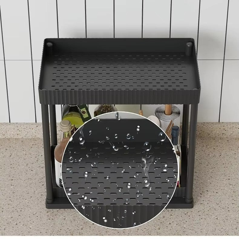 Multi-Functional Kitchen Shelf | Nail-Free Installation | Rust-Proof Carbon Steel Organizer | Waterproof & Strong Load-Bearing