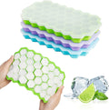 Silicon Ice Cube Tray With Lid | 36-Cube Honeycomb Shape Ice Mold | Durable Freezer Tray With Cover