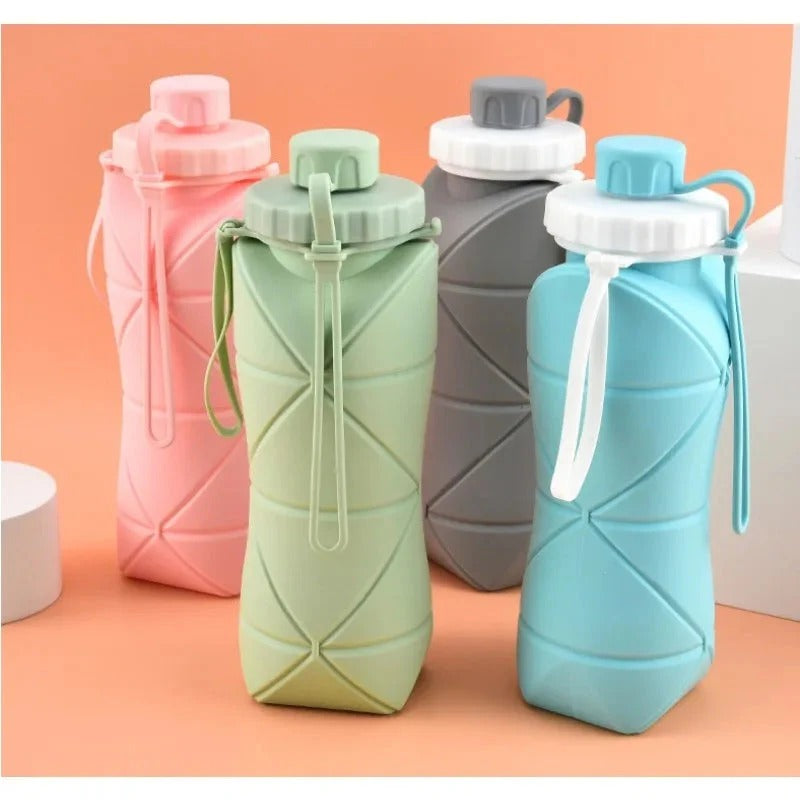 Silicone Folding Bottle | 600ML Silicon Foldable Bottle | Smart Travel Bottle Collapsible Design