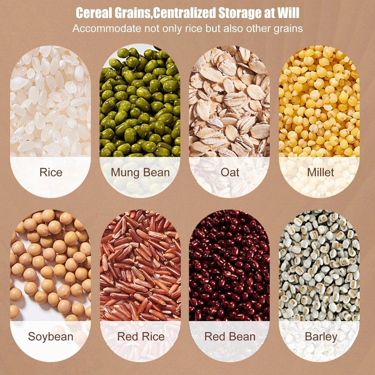Food Storage Container Rotatable Rice Barrels Sealed Cereal Dispenser Rice Tank Grain Box Kitchen Storage Organization