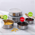 5pc Set Stainless Steel Bowl with Lid Kitchen Refrigerator Food Storage Mixing Bowls Sealed