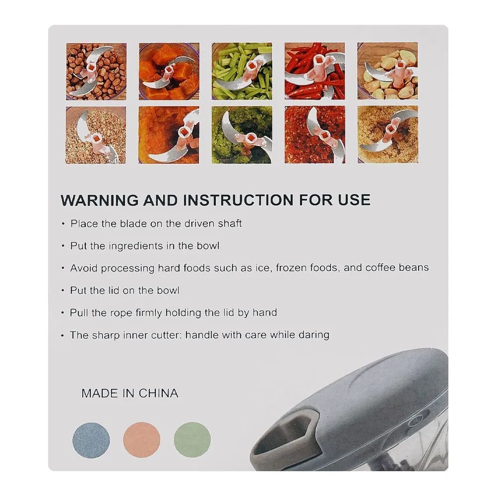 Eotia Hand Cutter – Manual Vegetable And Food Chopper For Quick And Easy Kitchen Food Preparation And Cooking Tasks ( 900ML Random Color)